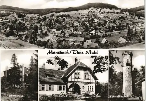 Manebach-Ilmenau Mehrbild-AK Manebach Thür. Wald zu DDR-Zeiten 1975