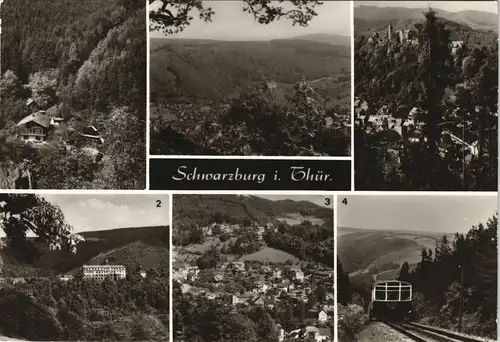 Ansichtskarte Schwarzburg DDR Mehrbild-AK mit 6 Umland-Ansichten 1982