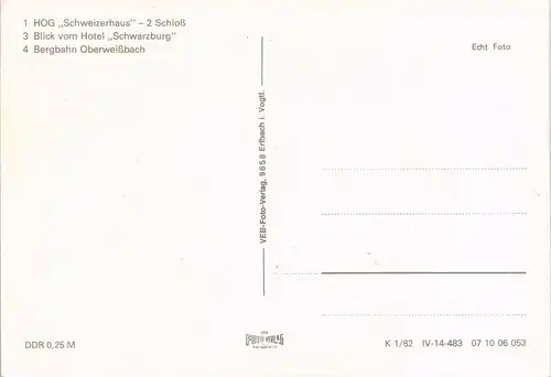 Ansichtskarte Schwarzburg DDR Mehrbild-AK mit 6 Umland-Ansichten 1982