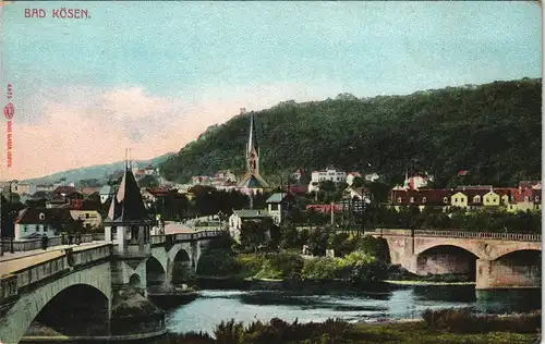 Ansichtskarte Bad Kösen Stadt - Straßen und Brücken 1912