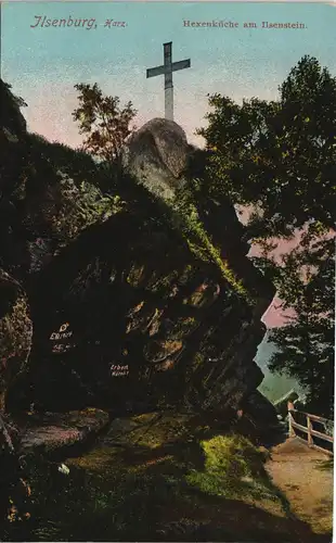 Ansichtskarte Ilsenburg (Harz) Hexenküche am Ilsenstein. 1912