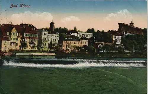 Ansichtskarte Bad Kösen Stadt und Wehr 1915  #