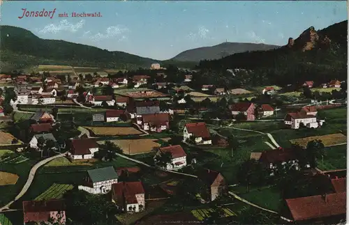 Ansichtskarte Jonsdorf mit Hochwald - Stadtpartien. Oberlausitz 1909