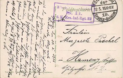 CPA Cirey-sur-Vezouze Schloß Chatillon - gel Feldpost 1916