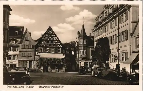Ansichtskarte Bad Kissingen Marktplatz, Gasthaus - Autos 1936