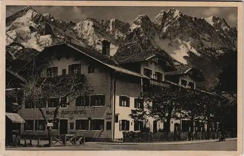 Ansichtskarte Garmisch-Partenkirchen Gasthof Kainzenfranz 1949