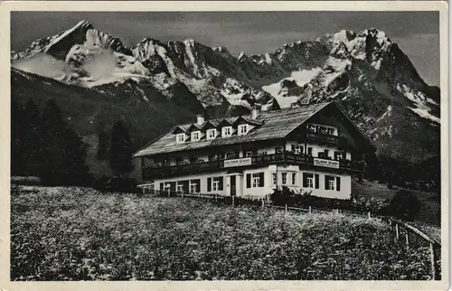 Ansichtskarte Garmisch-Partenkirchen Hotel und Pension Hausberg 1940