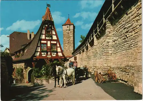 Ansichtskarte Rothenburg ob der Tauber Alte Schmiede - Kutsche 1965