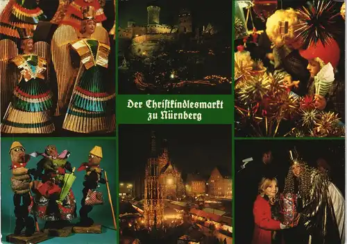 Nürnberg Christkindles-Markt, Weihnachtsmarkt Nachtansichten 1991   mit passendem Sonderstempel