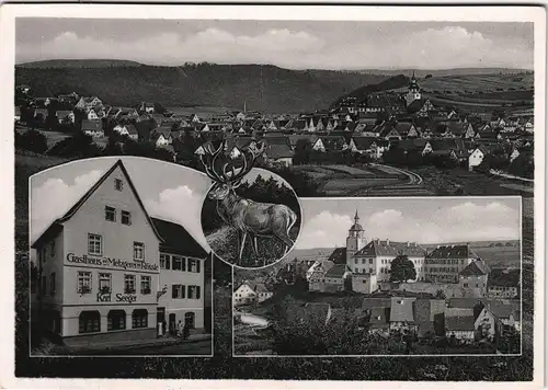 Ansichtskarte Waldenbuch 4 Bild: Hirsch, Gasthof, Stadt 1940