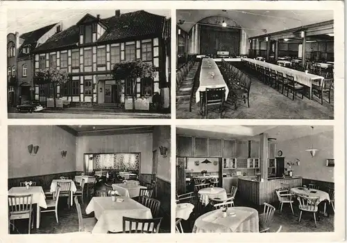 Ansichtskarte Dahlenburg Hotel Deutsches Haus - 4 Bild Saal 1962