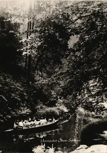 Ansichtskarte Hinterhermsdorf-Sebnitz Bootstation Obere - Bootspartie 1969