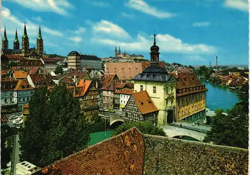 Ansichtskarte Bamberg Panorama-Ansicht mit Kaiser-Dom 1970