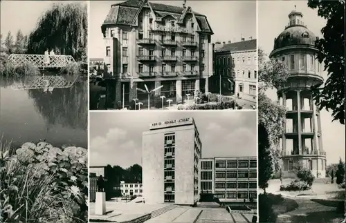 Postcard Steinamanger Szombathely Wasserturm, Park, Hotel 1968