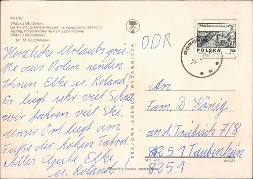 Postcard Zakopane Hohe Tatra Tatry Wysokie Wintersport 1974