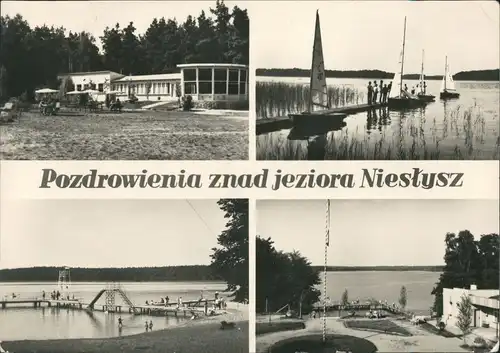 Postcard Niesulice Sommerpause am See Niesłysz 1963