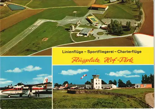 Ansichtskarte Pirk-Hof (Saale) Flughafen, Luftbild 1979