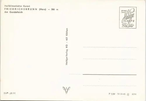 Ansichtskarte Friedrichsbrunn Teich - Fernsicht auf die Stadt 1969
