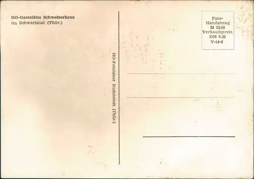 Ansichtskarte Schwarzburg Schweizerhaus-Schwarzatal 1960