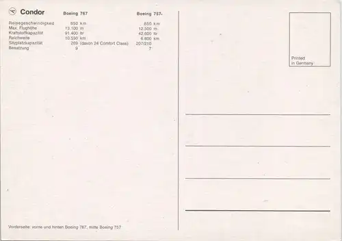 Ansichtskarte  Boeing 767, Boeing 757 Flugwesen - Flugzeuge im Flug 1994