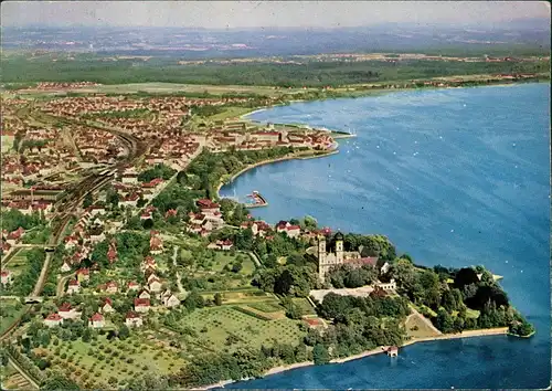 Ansichtskarte Friedrichshafen Luftbild Gesamtansicht vom Flugzeug aus 1966
