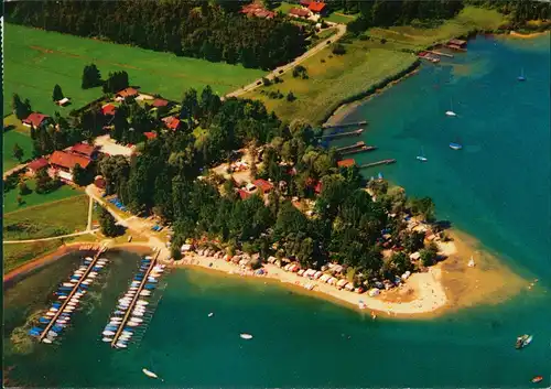 Ansichtskarte Prien Panorama Camping Harras Chiemsee Luftbild-AK 2003