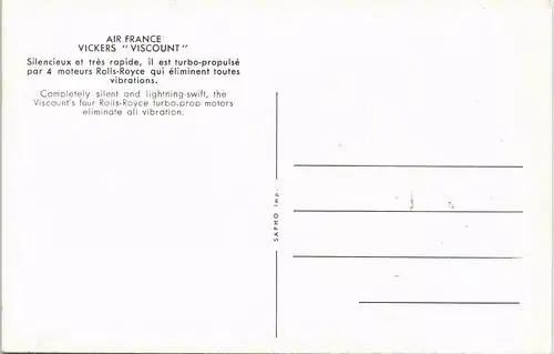Ansichtskarte  AIR FRANCE VICKERS" VISCOUNT Flugwesen - Flugzeuge 1969