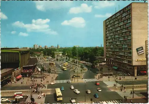 Ansichtskarte Charlottenburg-Berlin Kreuzung Verkehr am Bahnhof Zoo 1964