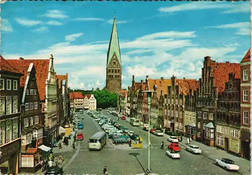 Ansichtskarte Lüneburg Partie Am Sande, Verkehr Autos 1969