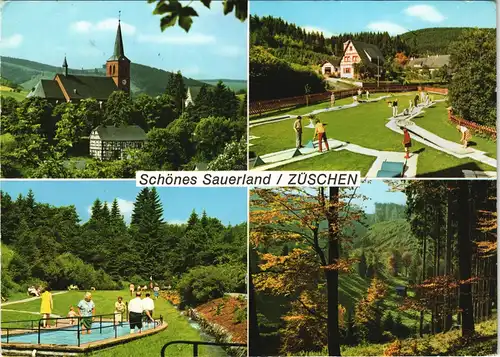 Züschen-Winterberg Mehrbild-AK 4 Ansichten Sauerland / Züschen 1974