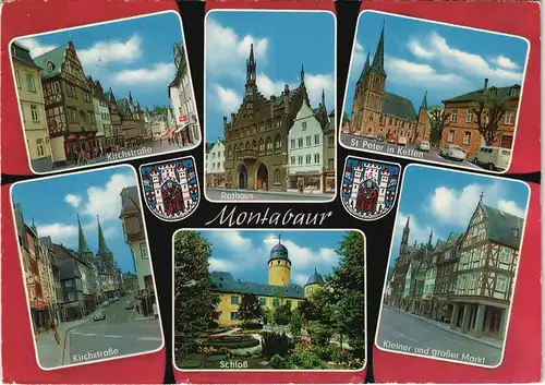 Montabaur Mehrbild-AK mit Kirchstraße, Rathaus, Schloss uvm. 1978