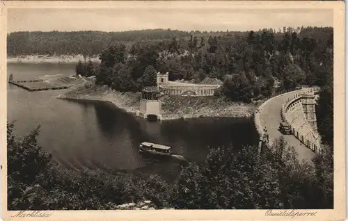 Postcard Marklissa Leśna Queistalsperre - Motorboot 1931