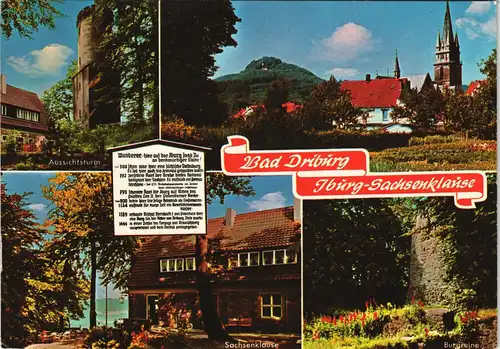 Ansichtskarte Bad Driburg Mehrbild-AK mit Iburg Sachsenklause 1971