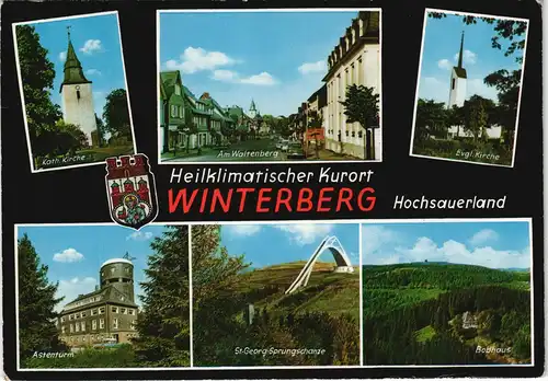 Winterberg Mehrbild-AK Hochsauerland mit Kirche, Waltenberg, Astenturm uvm. 1972