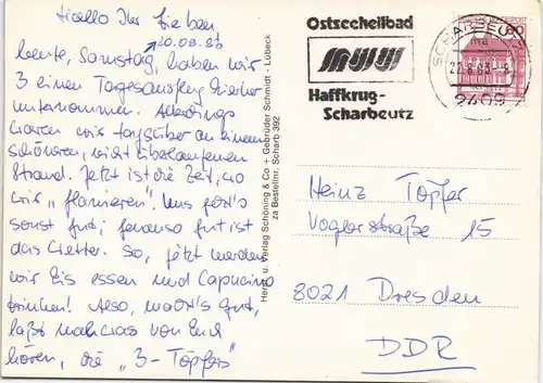 Ansichtskarte Scharbeutz Mehrbildkarte mit 6 Ansichten u.a. Luftaufnahme 1983