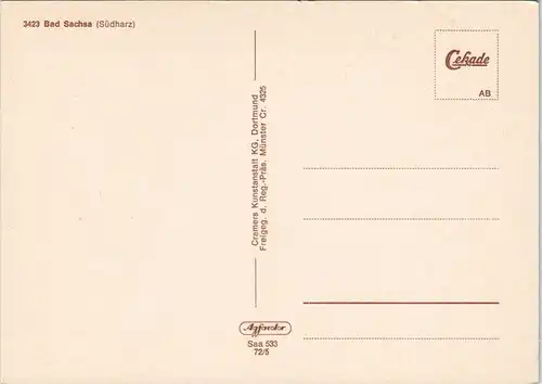 Ansichtskarte Bad Sachsa Blick auf die Stadt 1972