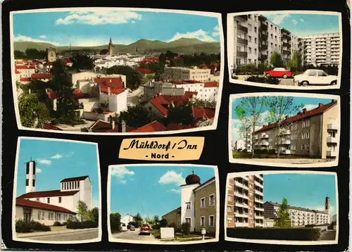 Ansichtskarte Mühldorf am Inn MB: Stadt, Neubauten, Straßen 1984