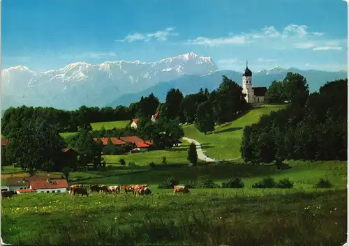 Holzhausen am Starnberger See-Münsing mit Blick gegen Zugspitze 1982