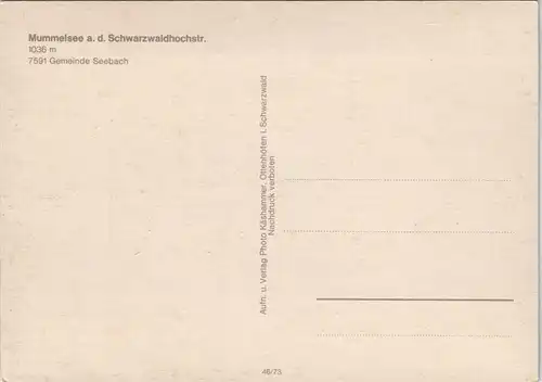 Ansichtskarte Seebach Mummelsee, Gasthaus, Kirche - MB 1981