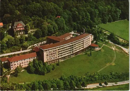 Bad Pyrmont Niedersächsisches Krankenhaus vom Flugzeug aus, Luftbild 1970