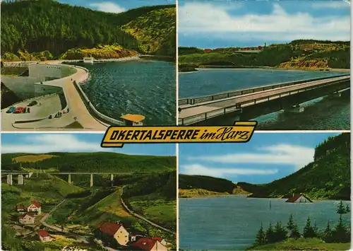 Ansichtskarte Oker-Goslar Mehrbild-AK 4 Ansichten Oker Talsperre 1963