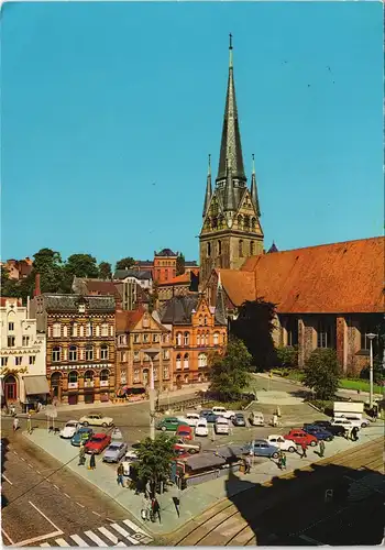 Ansichtskarte Flensburg Südermarkt und Nikolaikirche 1970