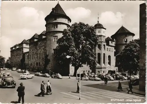 Ansichtskarte Stuttgart Straßen Ansicht am Altes Schloß 1963