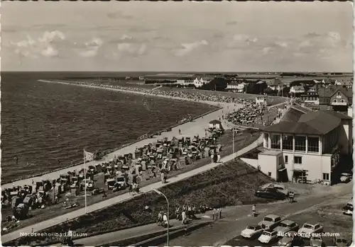 Ansichtskarte Büsum Strand Panorama Blick vom Leuchtturm 1960