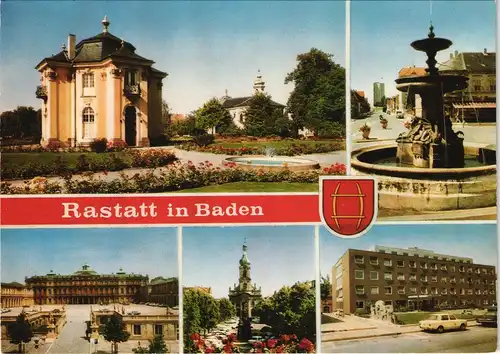 Ansichtskarte Rastatt Mehrbildkarte mit 5 Ortsansichten 1970