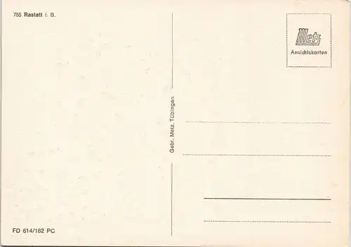 Ansichtskarte Rastatt Mehrbildkarte mit 5 Ortsansichten 1970