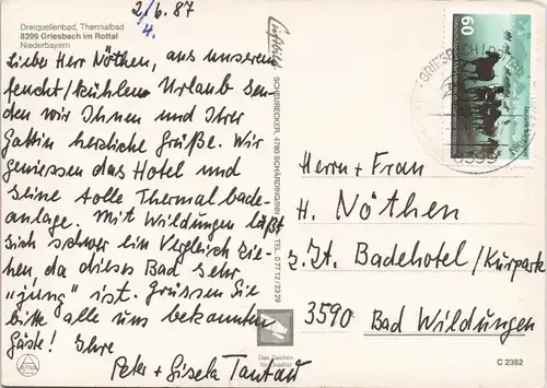 Bad Griesbach im Rottal Mehrbildkarte Dreiquellenbad Thermalbäder 1987
