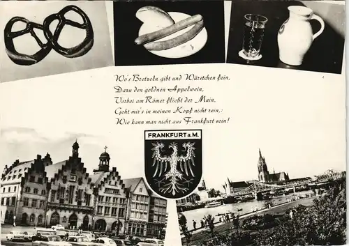 Frankfurt am Main Mehrbildkarte 1969   mit Maschinenstempel Internat. Pelzmesse