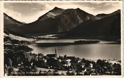 Ansichtskarte Schliersee Panorama-Ansicht mit Bayerischem Hochland 1937