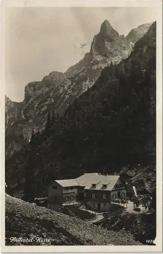 .Bayern Höllental-Hütte gegen Hupfleiten-Joch und Höllentor-Kopf 1930